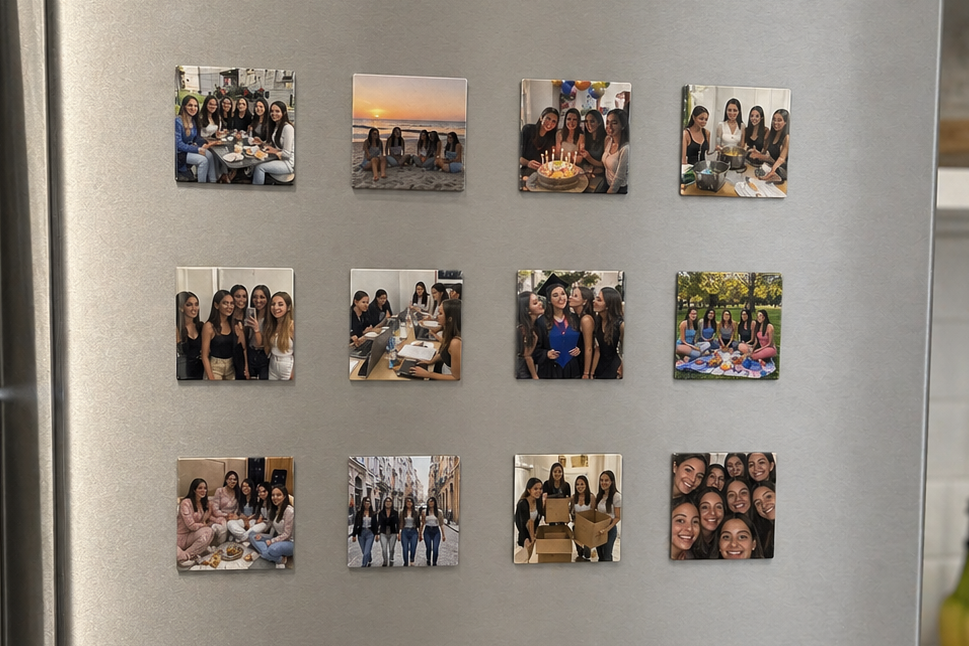 Imanes personalizados 5x5cm - Pack de 12