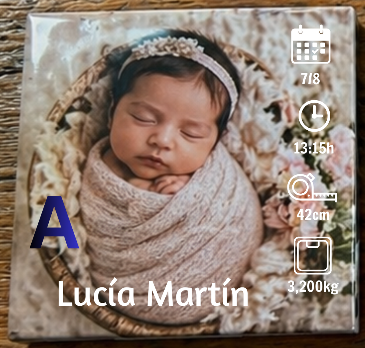 Imanes Personalizados con Datos de Nacimiento
